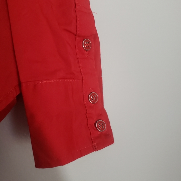 New York & company red button up blouse - Picture 4 of 5